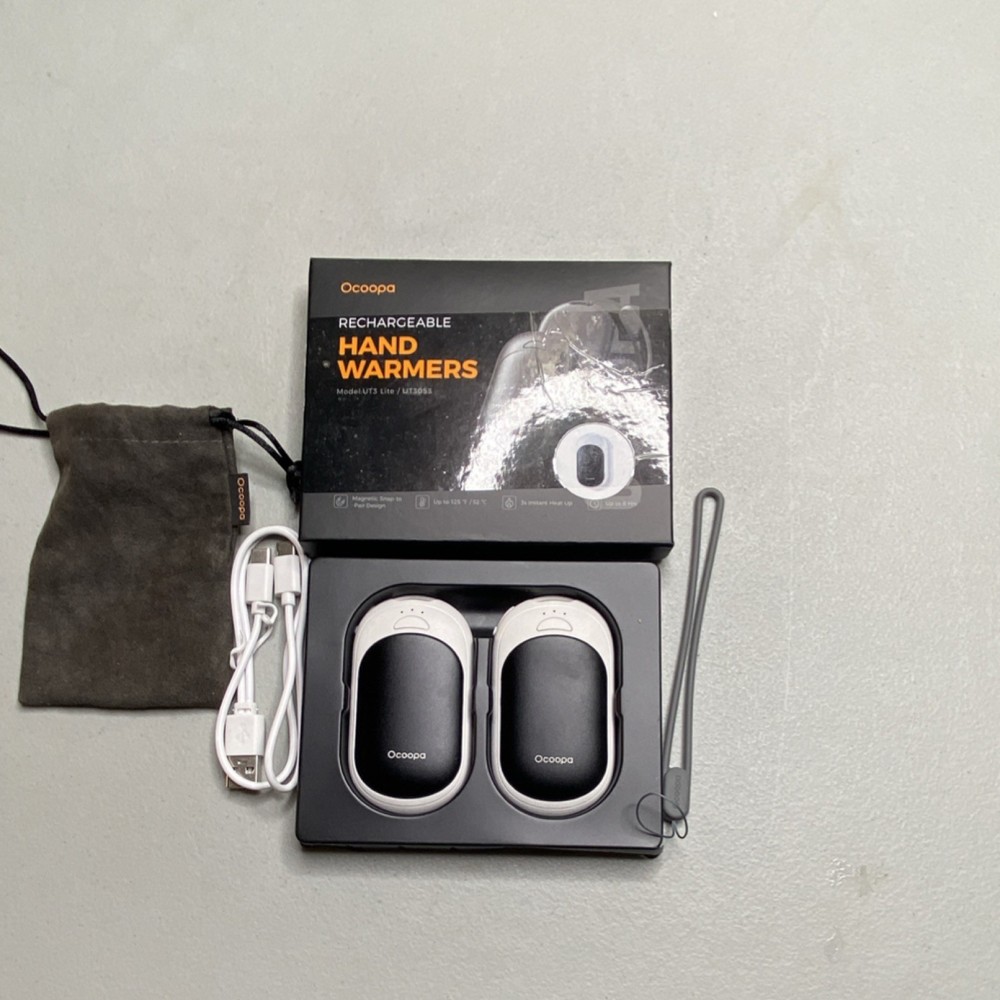 Ocoopa Rechargeable Electric Hand Warmers UT5 Lite 2 Pack Black White Dual-Sided