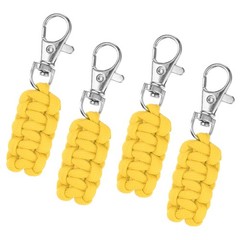 4pcs Paracord Zipper Pulls, Paracord Lanyard Keychain for Backpacks, Yellow