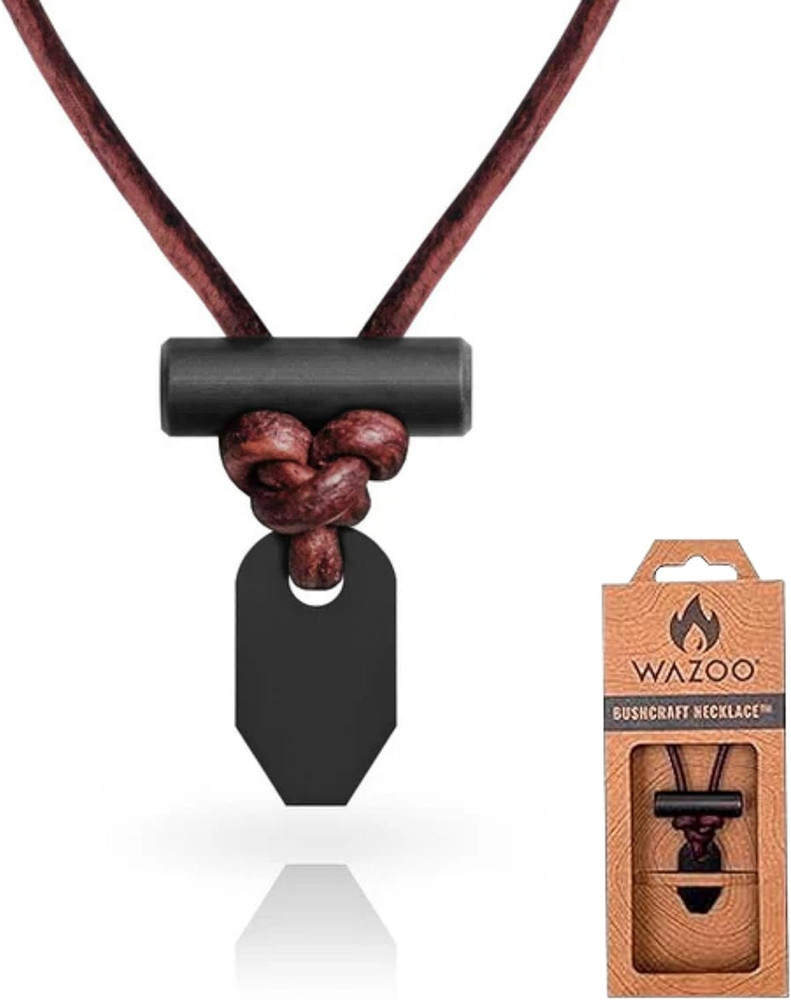 The Bushcraft – Original Fire Starter Necklace for Men, Handcrafted in USA, Weat