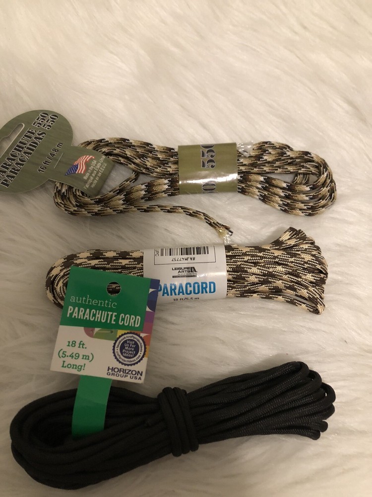 Lot Of 3 550 Parachute Cord Paracord for survival bracelets jewelry crafts Brown