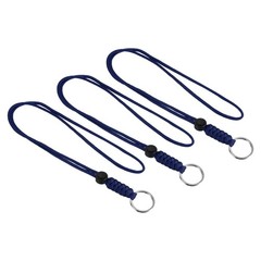 3 Pcs 18″ Blue Badge Lanyard Necklace Keychain Cord w Keyring for Keys Whistle