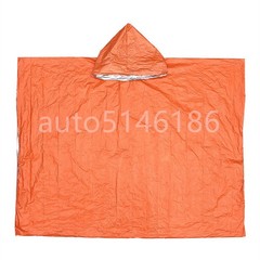 2Pcs Emergency Hooded Poncho Insulated PE Rain Coat Windproof Outdoor Hiking