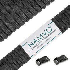 Paracord 10 Strands Outdoor Nylon Parachute Cord Rope 30m Black