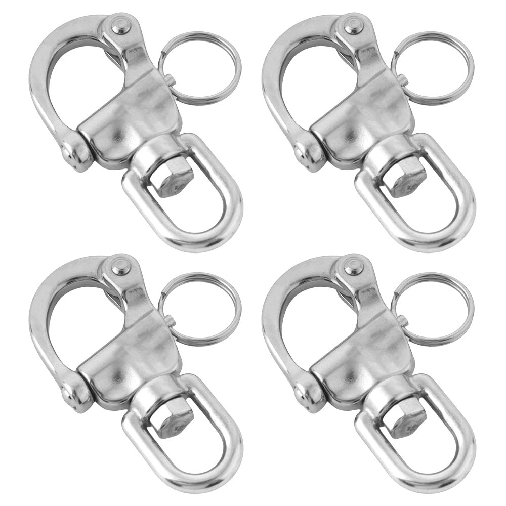 316 Stainless Steel Marine Swivel Shackle Saltwater Proof for Yacht Rigging 4PCS