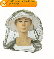 Outdoor Mosquito Head Net for Hat – Extra Large & Fine Mesh (620 Holes Per In…