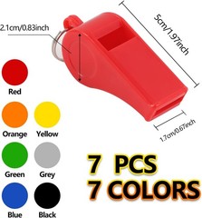 Plume’CHJ Pink Sports Referee Whistles with Lanyard, 2 Pack Loud ABS Plastic