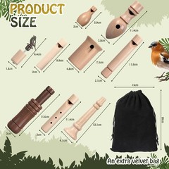 9 Pcs Wooden Bird Call Set for Birdwatchers, Nature Lovers, Realistic Sound