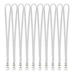 For 10Pcs 16.9″ Polyester Lanyard with Office Carabiner, Grey