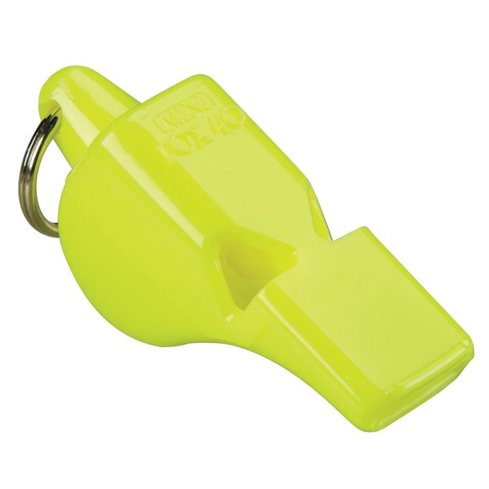 Fox 40 Mini Safety Whistle with Lanyard – Neon Yellow, Loud Marine-Grade Plastic