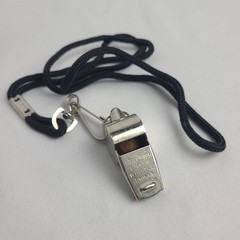 Vintage MacGregor Brass Coaches Whistle Cork Ball Silver Color Taiwan Coach Ref