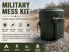 Korean Military Mess Kit Aluminum Camping Cook Set Army Mess Tin Outdoor Surviva