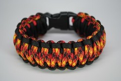 550 Paracord Survival Bracelet King Cobra Black/Red/Fireball «Made in the USA»