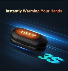 Reusable Handwarmer for Camping, Hunting, Golf, Gifts for Women Men Kids (Black)