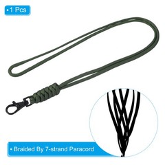 19″ Paracord Lanyard Lobster Clasp Necklace Badge Holder Strap Cord, Green