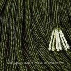 550 Paracord Camo Green Mil Spec (Type III MIL-C-5040H) 10 FT USA MADE