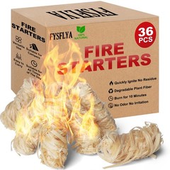 36PCS Fire Starter-Natural Fire Starters for Campfires, BBQ, Fireplaces, Barb…