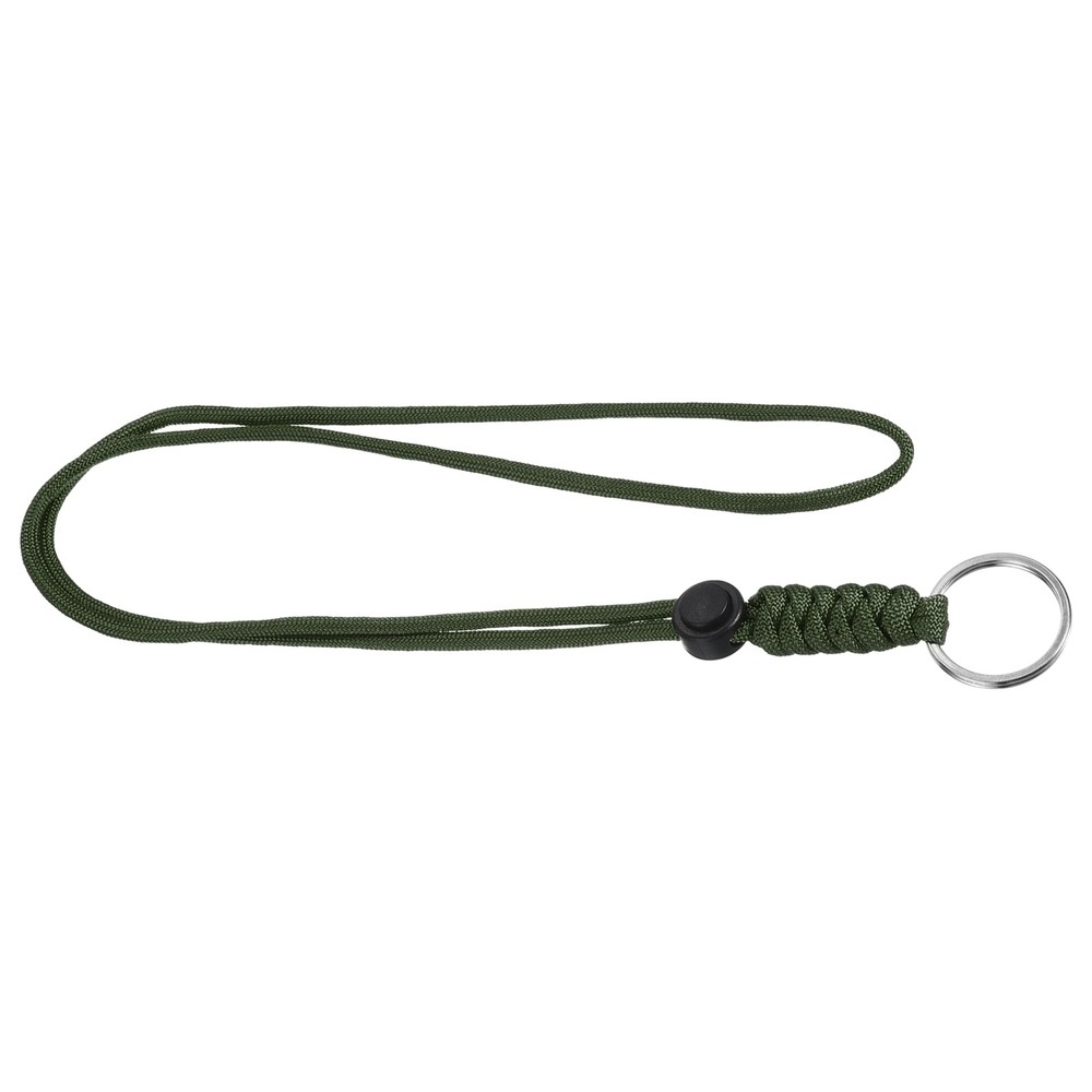 1Pcs 18″ Paracord Lanyard Badge Holder w Keyring Green Necklace Cord