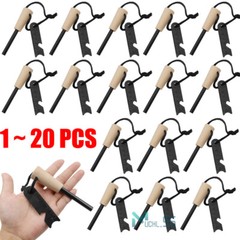 Ferro Rod Fire Starter for Survival Flint Striker W/ Wood Handle Camping Lighter