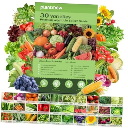 Seed Vault Planting Kit for Heirloom Vegetable Seeds – 15,000+ Non-GMO Seeds