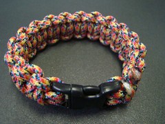 Paracord bracelet Rainbow 7 Strand 550 LB USA made Size 5 to 10