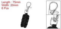 6Pcs Black Paracord Zipper Pulls Paracord Lanyard Keychain