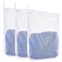 3 pcs Durable Honeycomb Mesh Laundry Bags for Delicates 12″ x 3 Medium, White