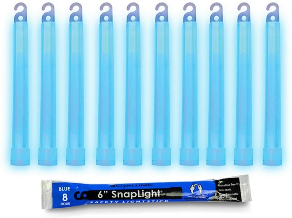 Lot of 10 BLUE 12 Hour Cyalume Lightsticks Emergency Survival Prepper EXP 2027