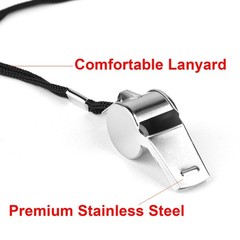 24-Pack Stainless Steel Whistles with Lanyards – Loud, Clear Sound for Coaches,