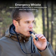 NESTOUT 3-in-1 Flashlight, Lantern & Whistle, IP44 Water-Resistant, Beige