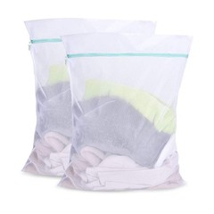 OTraki Mesh Laundry Bag for Delicates 2 Pack Garment Wash 24 x 32 inch, White