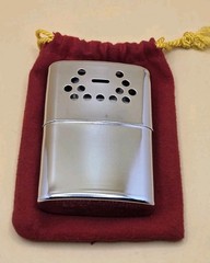 Vintage Orbex Jon-E Standard Hand Warmer Chrome Pocket Heater Pouch Made In USA