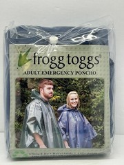 Frogg Toggs Blue Adult Emergency Poncho Ultra LiteOne Size Fits All 44″W x 40″L