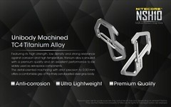 NITECORE NSH10 Titanium EDC Multi-Tool Snap Hook Keychain Carabiner