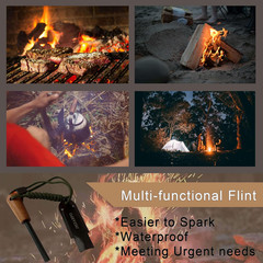 Ferro Rod Survival Kit, Flint and Steel Flint Fire Starter Kit, Fast Fire Stick