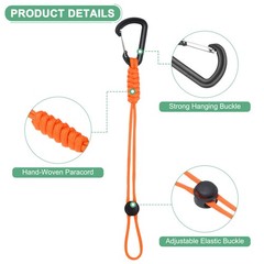 2-Pack Paracord Keychains with Clips[Orange]