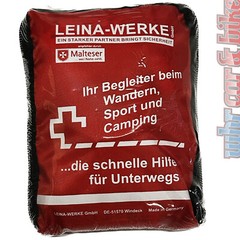 Mini Verbandstasche Leina rot für Wandern, Camping, Sport MHD 07/2027