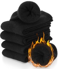 ProEtrade Merino Wool Socks Thermal Warm Winter Thick Hiking Medium, Black