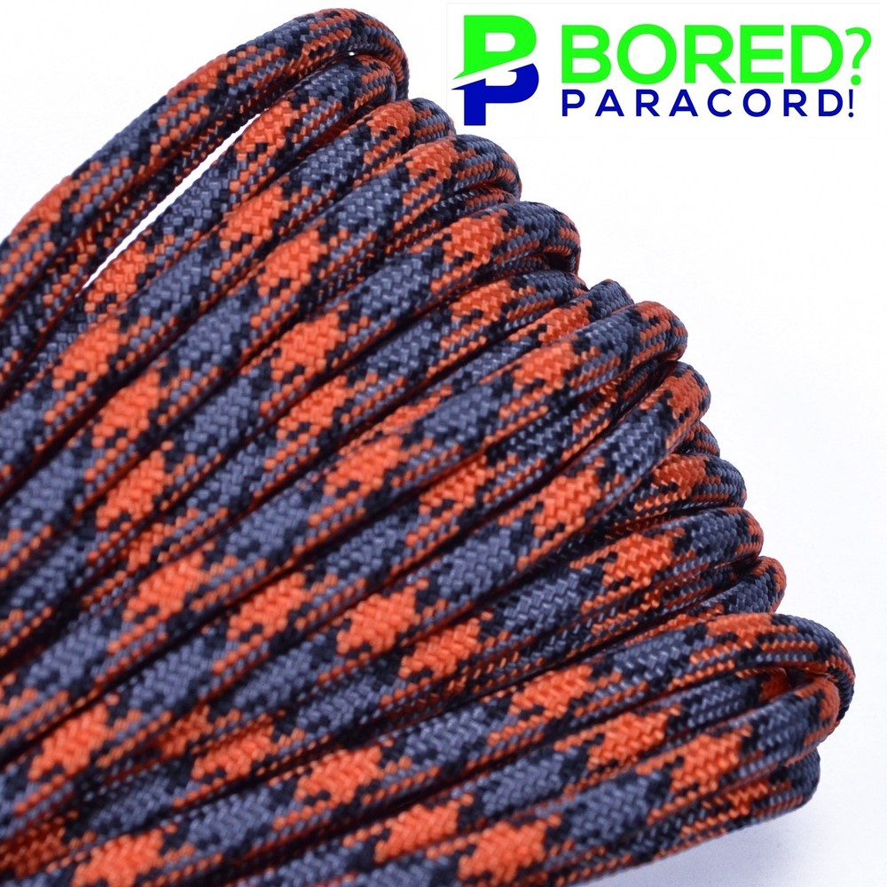 Orange Grey – 50 FT – 550 Paracord Rope 7 strand Parachute Cord