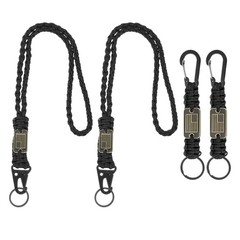 Paracord Keychain Carabiners Clip, 4Pcs& 21.7/6″ & Black