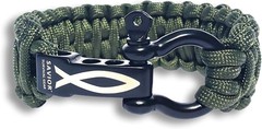 Paracord Bracelet with Stainless Steel Adjustable Shackle (1.25″ SSG Slash