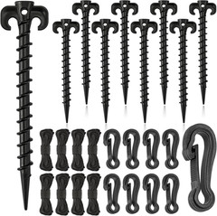 27 Pieces Plastic Inflatable Stakes Set, Black Garden Yard Stakes |