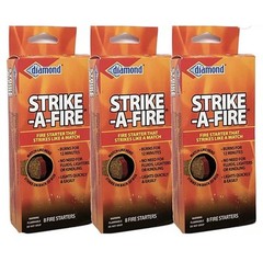 Strike-A-Fire Diamond Brand Fire Starter Matches – 3 Boxes (24 Fire Starters)