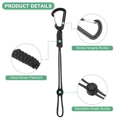 2-Pack Paracord Keychains with Clips 10 Inch [Black]