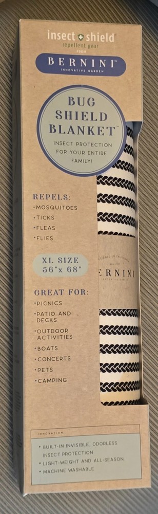 BERNINIBERNINI Outdoor Bug Shield Blanket: Machine Washable, Striped Polyester