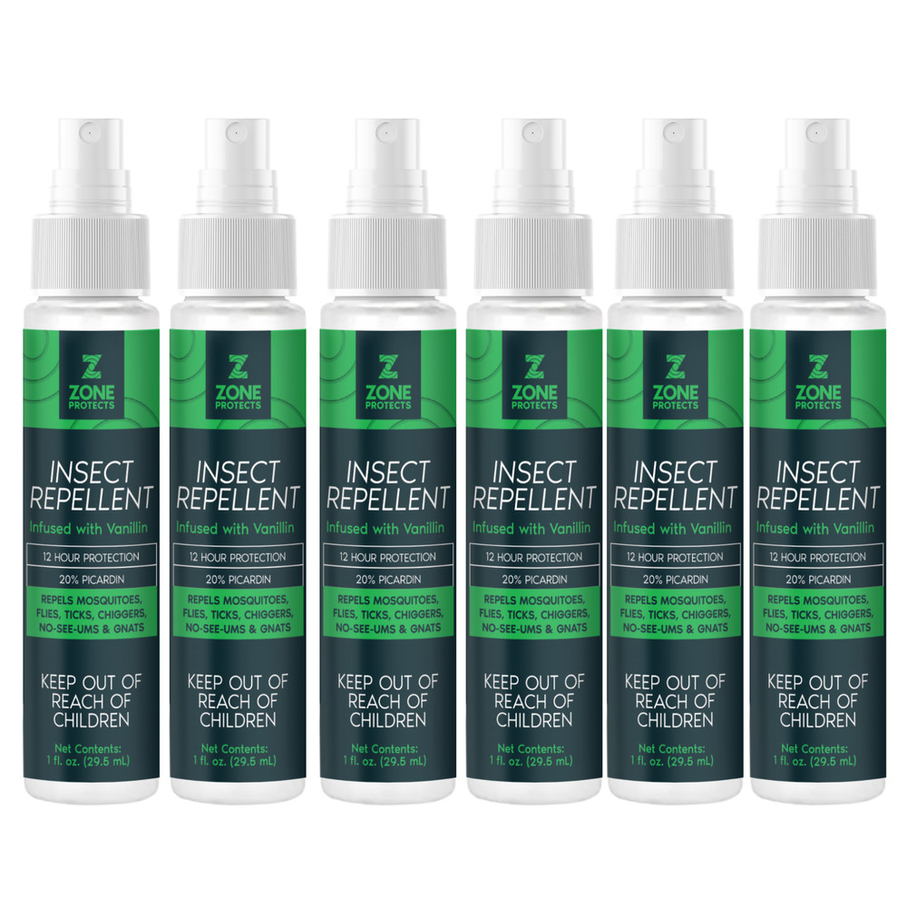 Scented Picaridin Insect Repellent Spray, Travel Pack – Six 1oz Sprays; 12-hrs