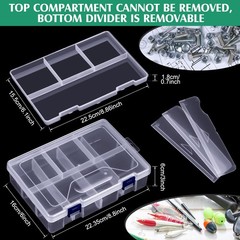 Honoson 6 Pack Fishing Tackle Box Organizer Storage 9 x 6 x 2.3 inches, Clear