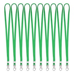 10Pcs 16.9″ Polyester Flat Lanyard with Lobster Clasp for Office, Green