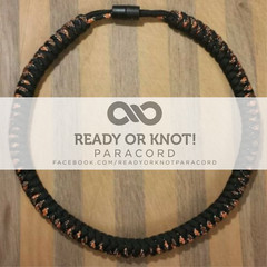 550 USA Paracord Snake Weave Necklace Harley/Black (Various Lengths)