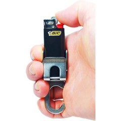 Bic Standard Full-Size Lighter Holder Keychain Multi Tool Stainless Steel