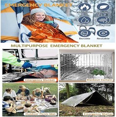 20 Pcs Medical Emergency Thermal Blanket Mylar Trauma Military Survival Gold